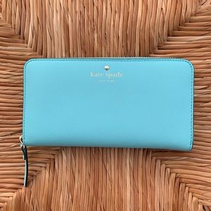 BRAND NEW BLUE ZIPPER KATE SPADE WALLET